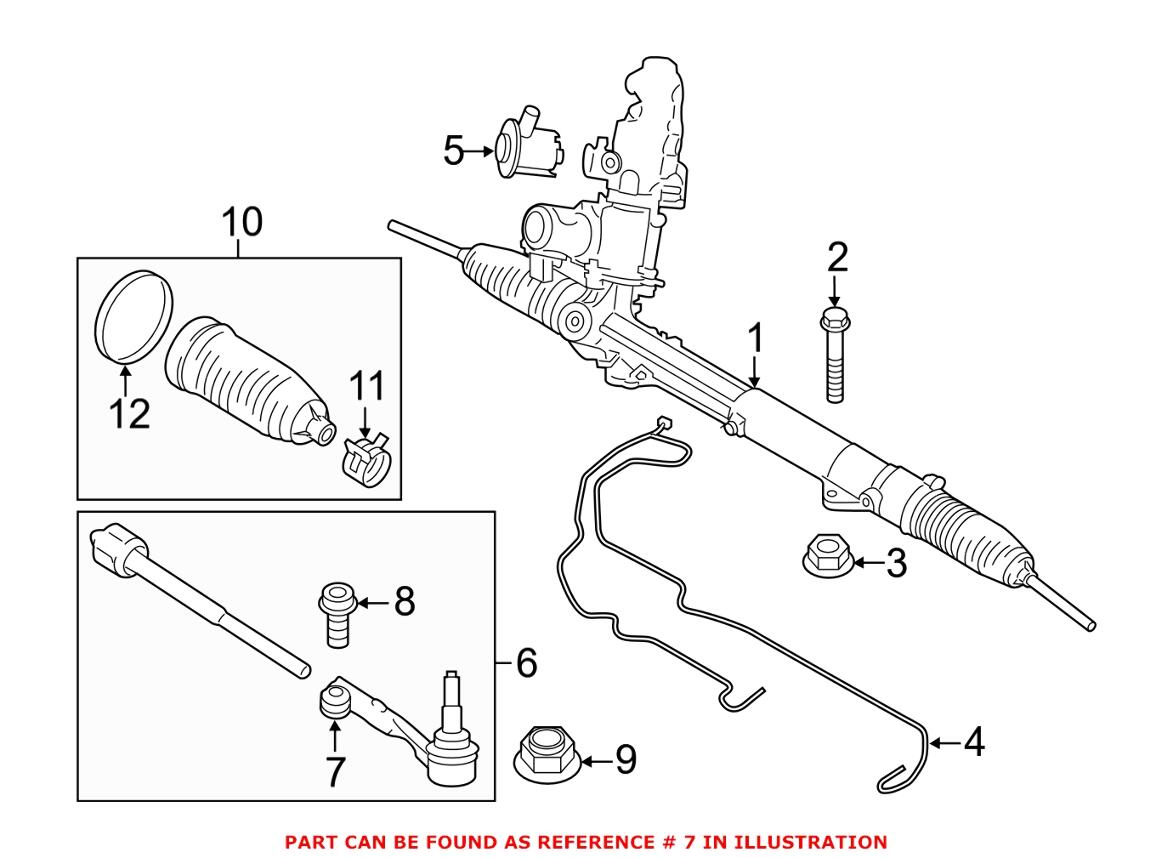 BMW Tie Rod End - Front Passenger Side Outer 32106863860